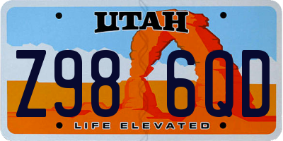 UT license plate Z986QD