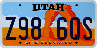 UT license plate Z986QS