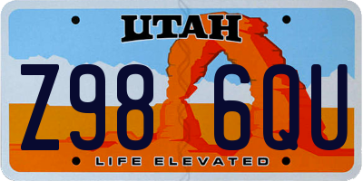 UT license plate Z986QU