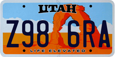 UT license plate Z986RA