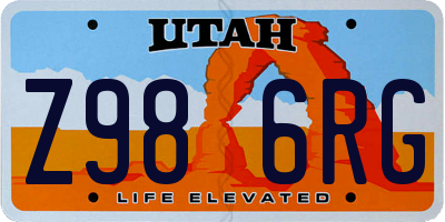 UT license plate Z986RG