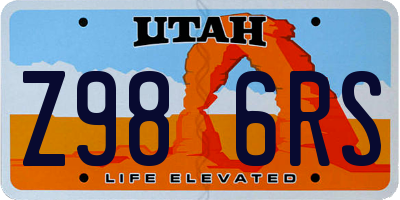 UT license plate Z986RS