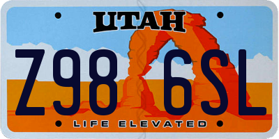 UT license plate Z986SL