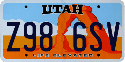 UT license plate Z986SV