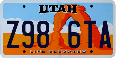 UT license plate Z986TA