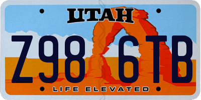 UT license plate Z986TB