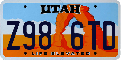 UT license plate Z986TD