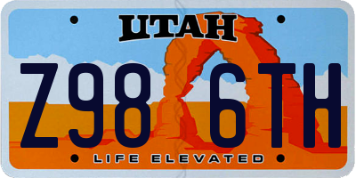 UT license plate Z986TH