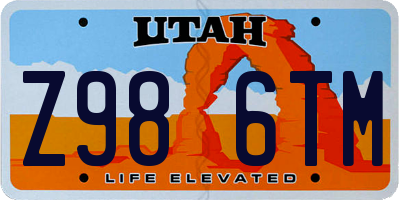 UT license plate Z986TM