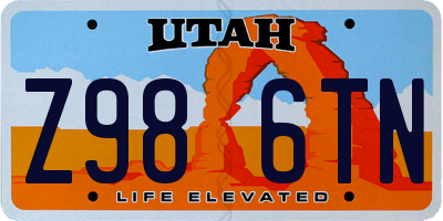 UT license plate Z986TN