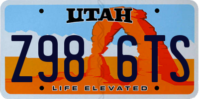 UT license plate Z986TS