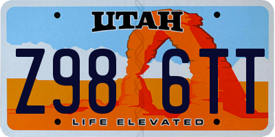 UT license plate Z986TT