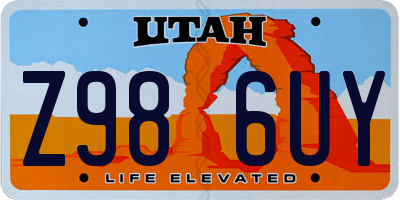 UT license plate Z986UY