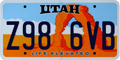 UT license plate Z986VB