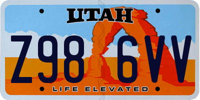UT license plate Z986VV
