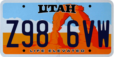 UT license plate Z986VW