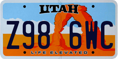 UT license plate Z986WC