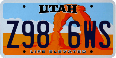 UT license plate Z986WS