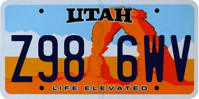 UT license plate Z986WV