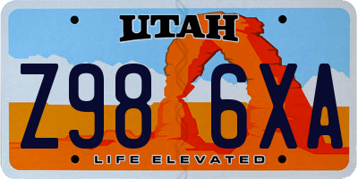 UT license plate Z986XA