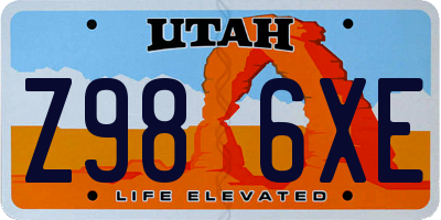 UT license plate Z986XE