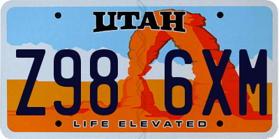 UT license plate Z986XM