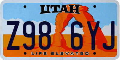 UT license plate Z986YJ
