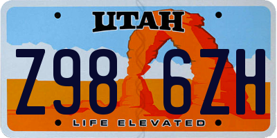 UT license plate Z986ZH