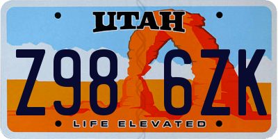 UT license plate Z986ZK