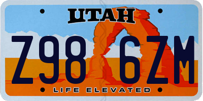 UT license plate Z986ZM