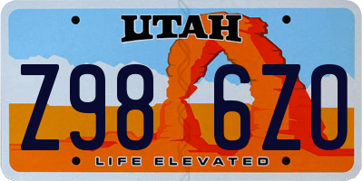 UT license plate Z986ZO
