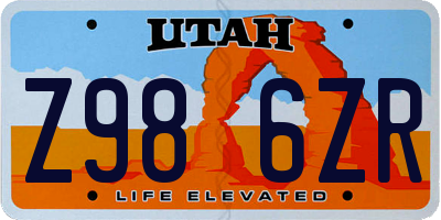 UT license plate Z986ZR
