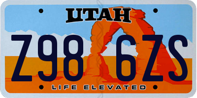 UT license plate Z986ZS