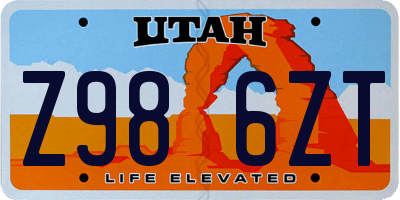 UT license plate Z986ZT