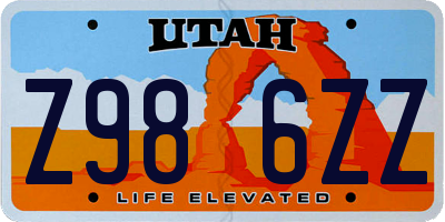 UT license plate Z986ZZ
