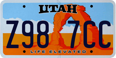 UT license plate Z987CC