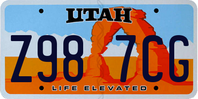 UT license plate Z987CG