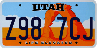 UT license plate Z987CJ