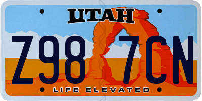 UT license plate Z987CN