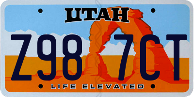 UT license plate Z987CT