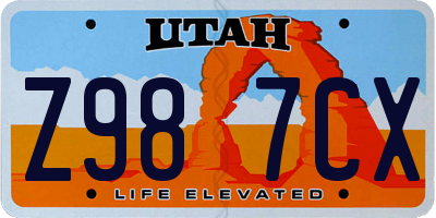 UT license plate Z987CX