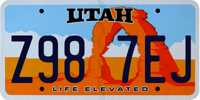 UT license plate Z987EJ