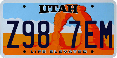 UT license plate Z987EM