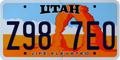 UT license plate Z987EO