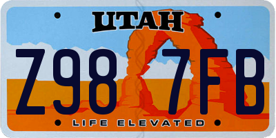 UT license plate Z987FB