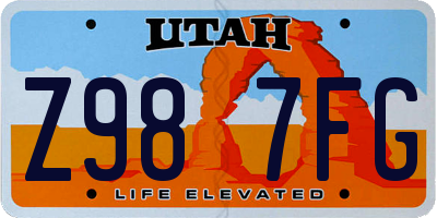 UT license plate Z987FG