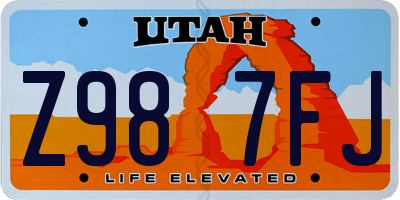 UT license plate Z987FJ