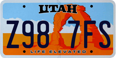 UT license plate Z987FS