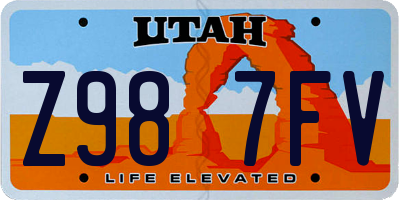 UT license plate Z987FV