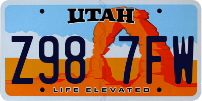 UT license plate Z987FW